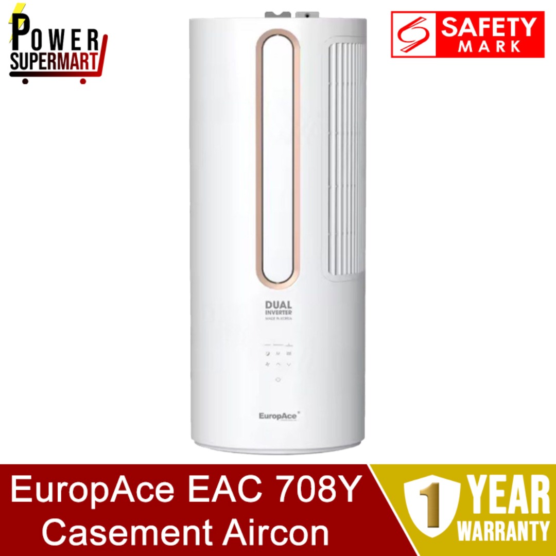 EuropAce EAC 708Y Casement Air Conditioner. EAC708Y. 8,000 BTU. Dual ...