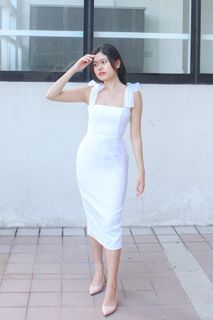 EZE The Label STRASBOURG White Midi Dress