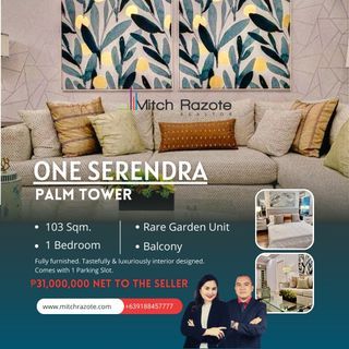Fully Furnished and Interior Designed Luxury 1 Bedroom Garden Unit For Sale at One Serendra, BGC