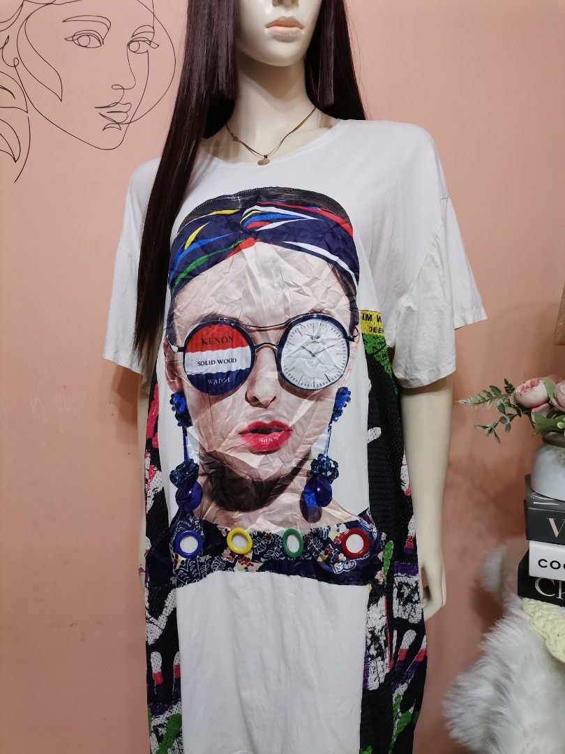 Face print t shirt dress clearance