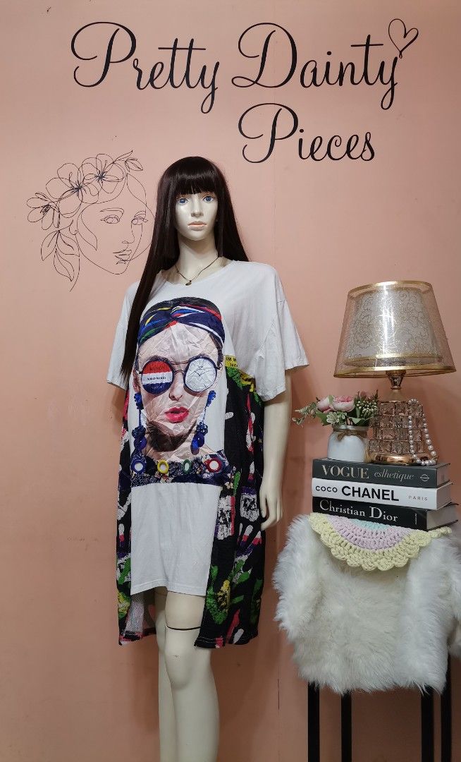 Face print t shirt dress store