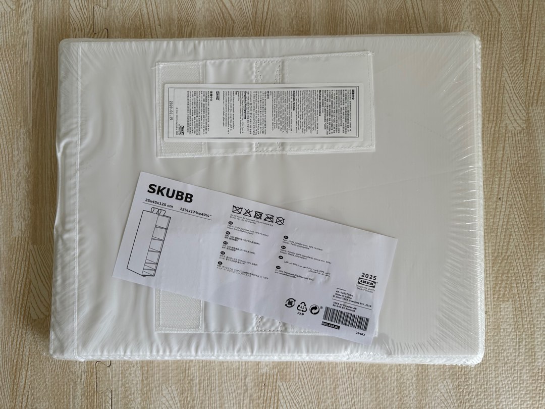 IKEA - SKUBB 六格貯物袋, 白色, 35x45x125 厘米共2個, 傢俬＆家居