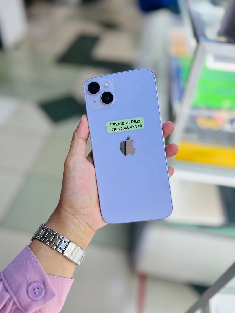 iPhone 14 Plus 128gb 97%bh Openline HK Variant (Category: iPhone 14 Series) located in San Juan City. Submitted by aynaagadgets (Listing ID 1293112606, Image 1). Description: FOR SALE | TRADE / SWAP PASS SA MGA SCAMMERS / THIRD PARTY (RFS: Buy and Sell) ‼️FOR PROOF OF TRANSACTION AND YOUR PEACE OF MIND‼️ 📍FB Page: “Aynaa Gadgets” 📍Tiktok: “Aynaagadgetsshop” IPHONE 14 PLUS FACTORY UNLOCK ❗️DETAILS❗ •128GB (Other storage is also available) •Facto