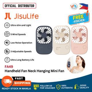 JISULIFE FA49 Super-Thin 2000mAh Handheld Fan Mini Fan Super Slim Small Fan Portable ( Available in Blue, Brown & Pink ) - VMI Direct