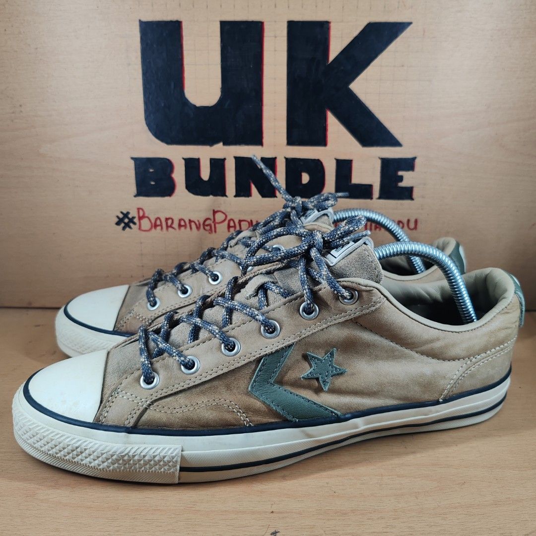 KasutRaya UK9.5 28cm Converse Star Player Low Leather Hack To School Nomad Khaki 169732C