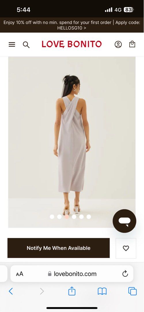 Satin cross back dress on sale