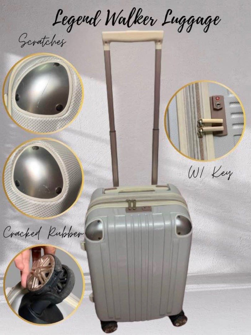 Legend Walker Small Hardcase Luggage (TSA approved security lock) (Category: Luggage) located in Manila. Submitted by sajorcms27132 (Listing ID 1293021433, Image 1). Description: Legend walker small luggage Condition: 8/10 Description: Hard case With key lock Heavy duty Expandable TSA approved lock Minor issue: Konting scratch both sides as seen sa photo May crack isang rubber wheels pero okay naman ang ikot RFS: Bawas gamit. Slightly negotiable 