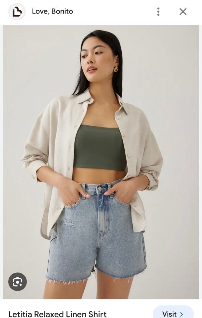 Buy Larsie Tailored Linen Cropped Shirt @ Love, Bonito