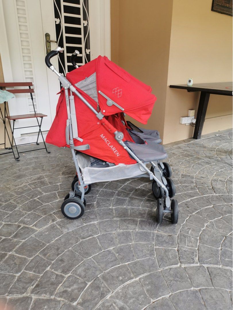 Maclaren double stroller red new arrivals
