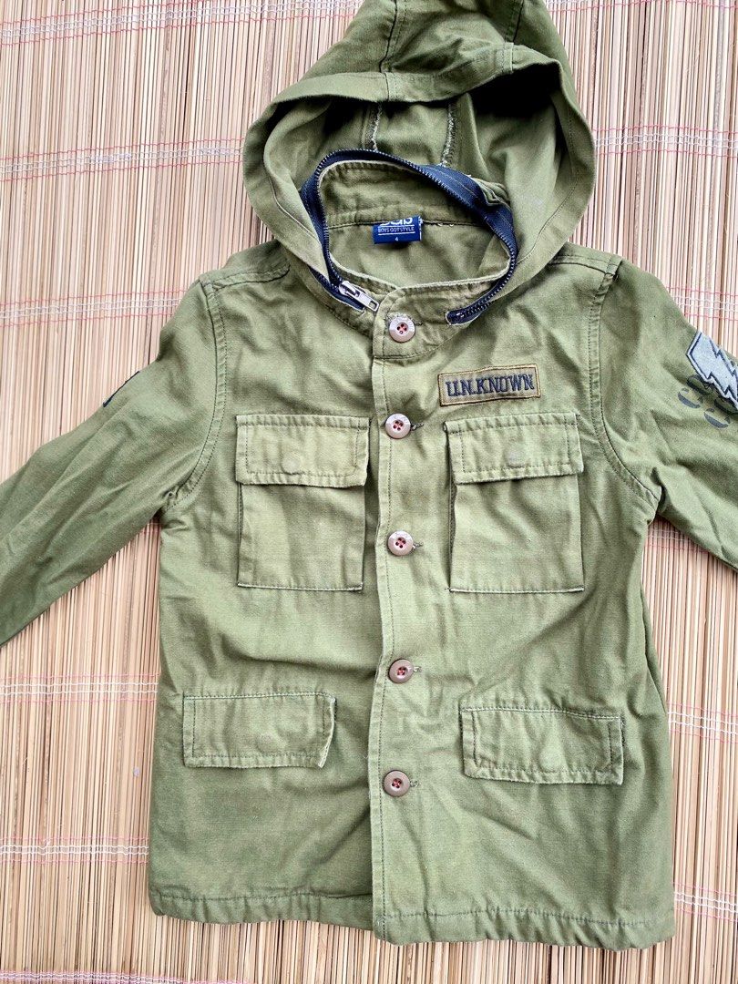 Military green jacket with hood boys jacket cute boys outfit 4 years old