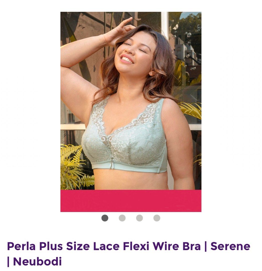 Buy Perla Plus Size Lace Flexi Wire Bra, Elegant
