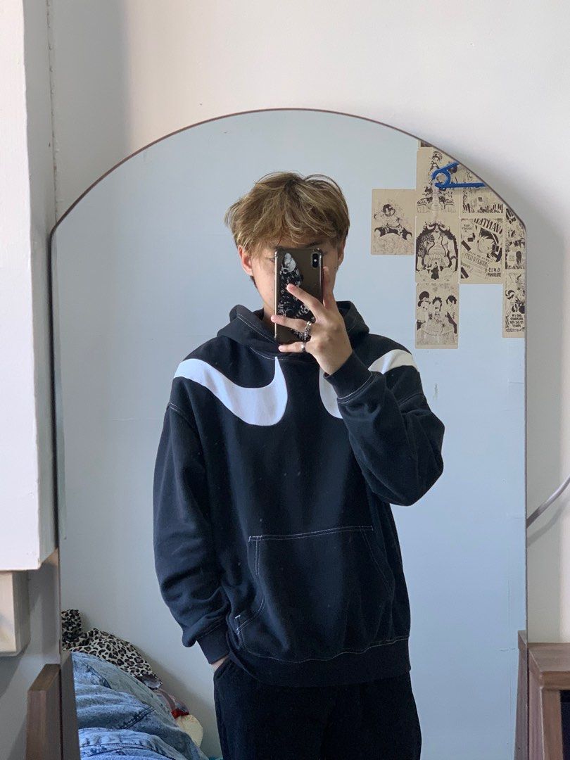 Nike Double Swoosh Hoodie Men s Fashion Coats Jackets and Outerwear on Carousell