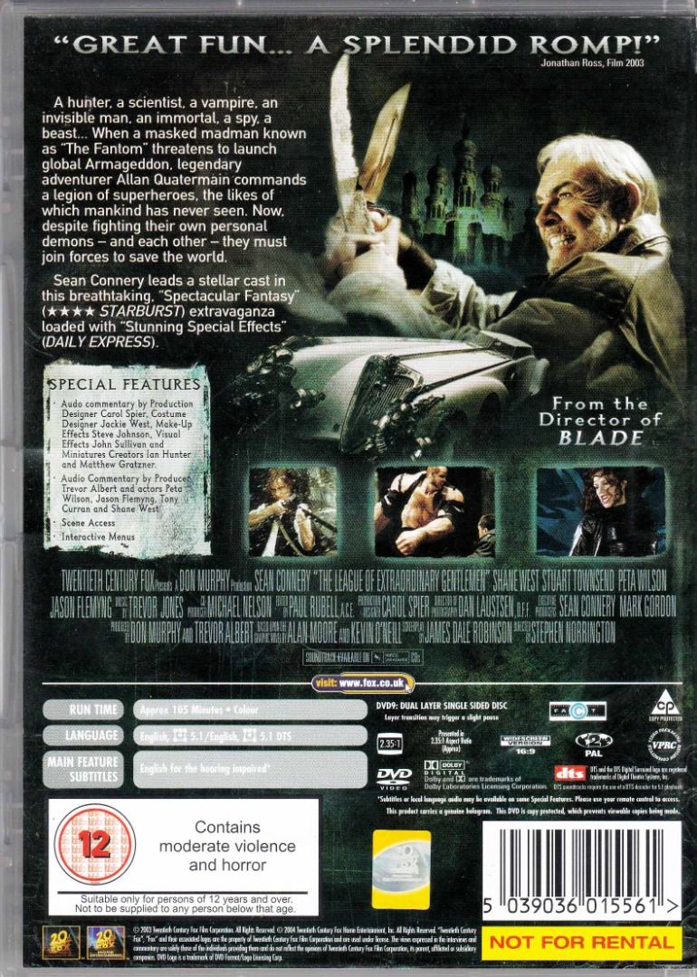 Ori DVD - THE LEAGUE OF EXTRAORDINARY GENTLEMEN [2003] (Region 2) #2 (2nd)  USED