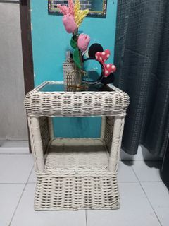 For take all: Rattan Corner/Side Table, Wall Mounted Mirror & Electric Fan
