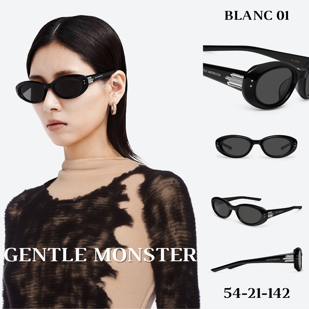 Ready Stock) Blanc 01 | Gentle Monster Sunglasses (Unisex) | Black