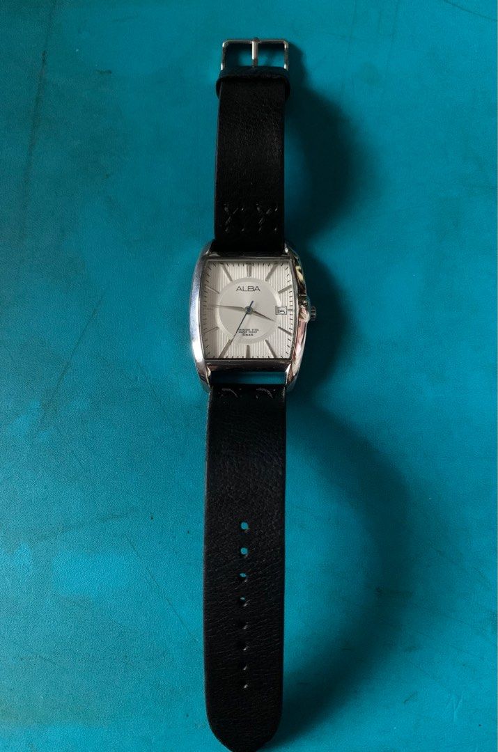 Seiko Alba Tank (Category: Men's Watches) located in Naga. Submitted by xkenzero7x (Listing ID 1293118395, Image 2). Description: 3.5k ( Freeship) pwedi COD /Cash on Delivery pag Malayo via LBC Vintage Seiko Alba Tank -‎Quartz movement -50m Water Resistant -Stainless Steel watchHead -Very good condition( my kunting mga gasgas lng sa glass) -New Black Leather strap.