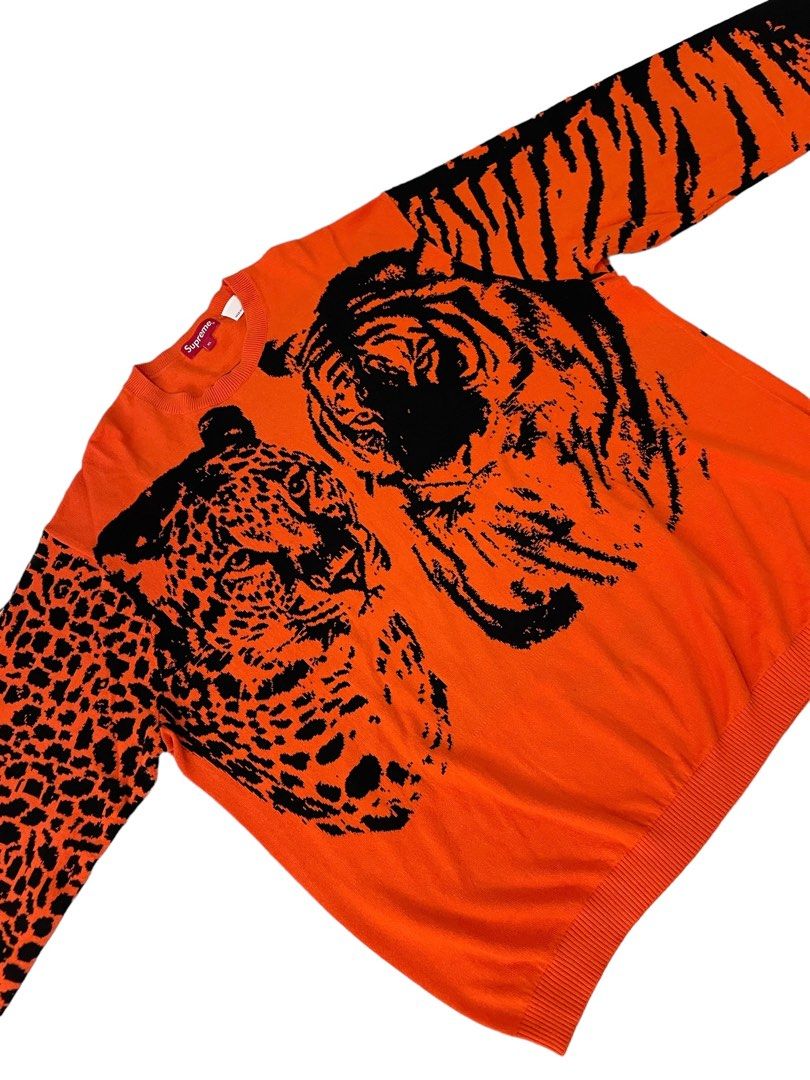 Supreme Big Cats Jacquard L/S Top 希少】Supreme Big Cats Jacquard
