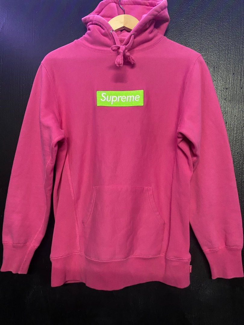 Supreme Magenta Box Logo Hoodie Women s Fashion Coats Jackets