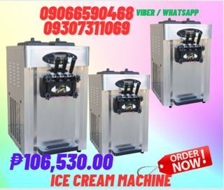 table model stainless steel body three flavors ice cream machine