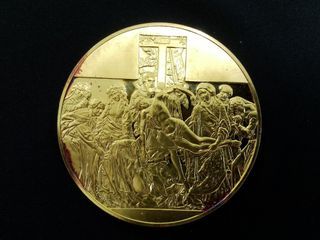 The Descent from the Cross Gold Plated Sterling Silver Medal