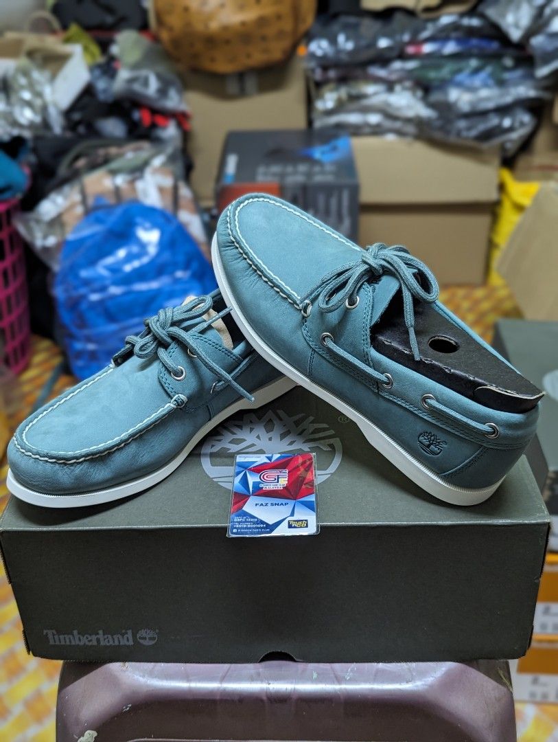 Timberland Cedar Bay Boat Shoe Teal Nubuck