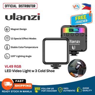 ULANZI VL49 RGB 2000mAh LED Video Light w 3 Cold Shoe On Camera Fill Light Mini Pocket Photography VMI Direct