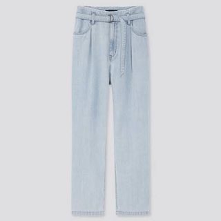 Uniqlo belted pleated jeans