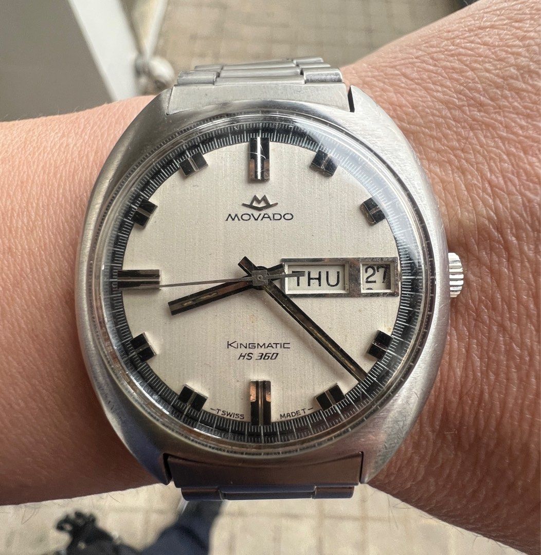 Vintage Movado Kingmatic HS360 Automatic Watch, 名牌, 手錶- Carousell