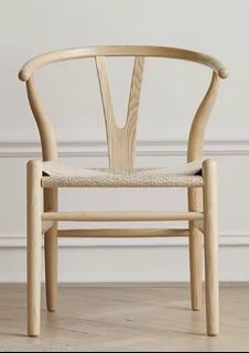 Set of 5 Wishbone chair natural wood finish 