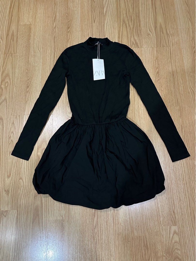 ZARA | Ribbed Poplin Bubble Dress Small  helping tag: love bonito, Women's  Fashion, Dresses & Sets, Dresses on Carousell
