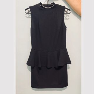Zara Peplum Bodycon Black Dress