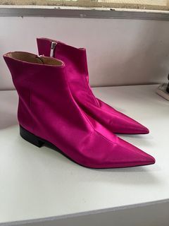 Zara Pink Satin Boots