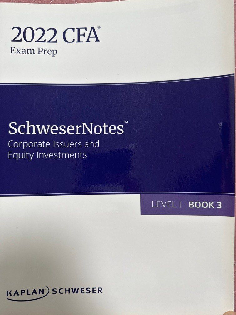 Schweser 2022 CFA exam prep Level 1 5冊 - 参考書