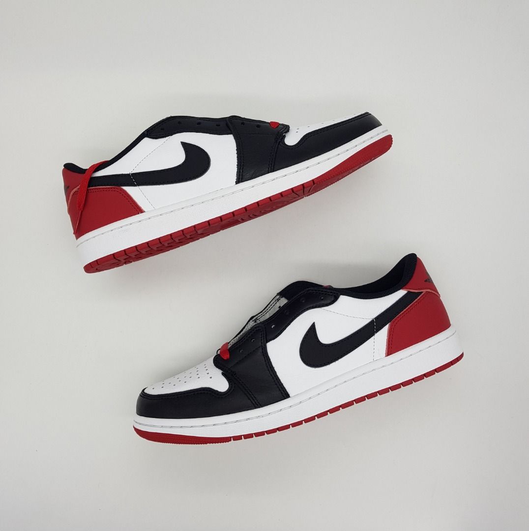 US11 / UK10) Air Jordan 1 Retro Low OG 'Black Toe', Men's Fashion ...