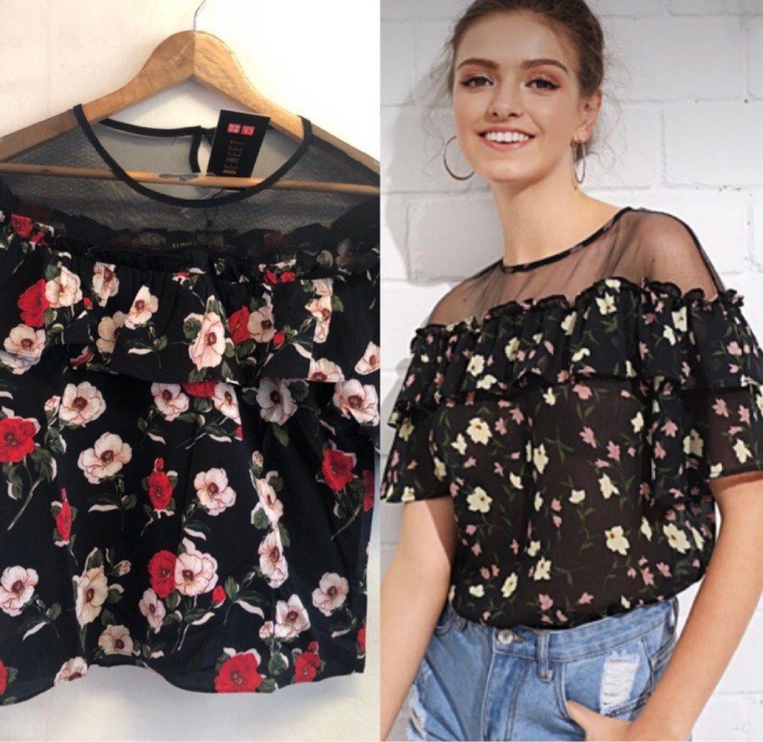 Amazon Brand floral blouse Women s Fashion Tops Blouses on Carousell