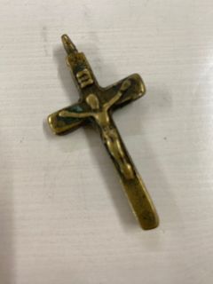 Antique Vintage Pectoral Wall Cross Pendant  Cruz dignum - kontra kulam inggit - Brass Original - Amulet Anting Anting Agimat