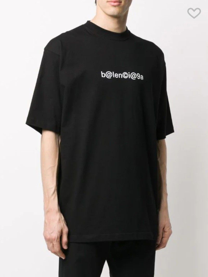 Authentic balenciaga symbolic tshirt (Category: Luxury Apparel) located in Cebu City. Submitted by MrLiks_123 (Listing ID 1293190322, Image 3). Description: #admin Balenciaga symbolic tshirt Size small oversized Width 22.5 stretch to 23 Length 28 Heavy cotton "Crack on prints" 9.5/10 color and cloth condition Cebu location.