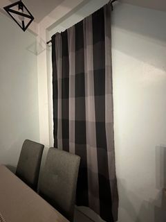 Black Gingham Plaid Curtain 1 Panel