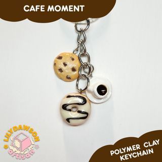 Cafe moment Polymer Clay Keychain by lilydawson