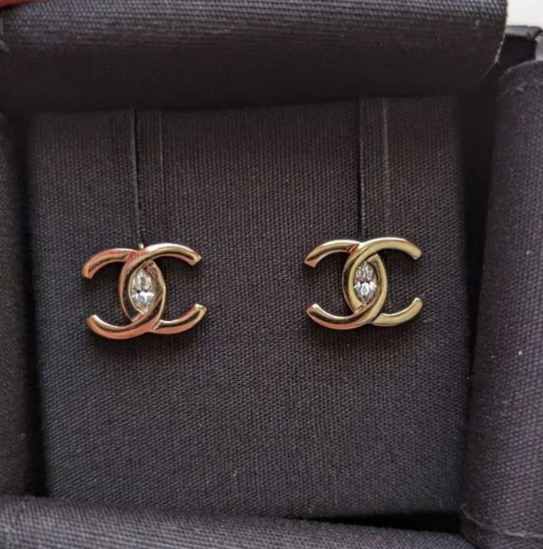 Cc earrings gold cheap