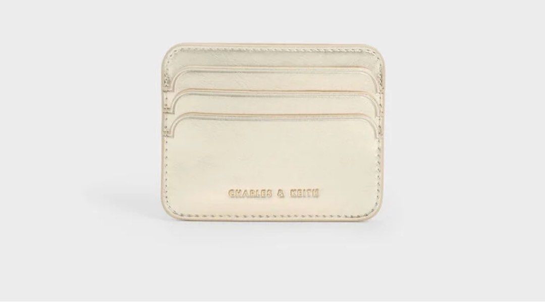 Charles Keith Multi-Slot Card Holder Gold, Women's Fashion