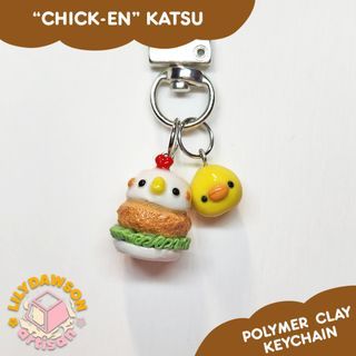 Chicken Katsu Polymer Clay Keychain by lilydawson