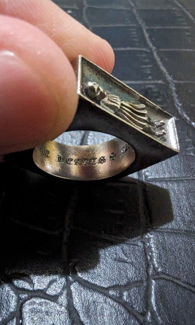 Chrome Hearts Skippy Square ring (Category: Luxury Accessories) located in Cavite. Submitted by luckygingerivy (Listing ID 1293222415, Image 1). Description: Last price posted. Authentic Chrome Hearts Skippy Sterling SilverSquare ring. Weighs 23 grams. I had it cleaned so less oxidation on details. Size 8..