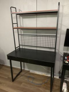 Computer table desk with shelves organizer