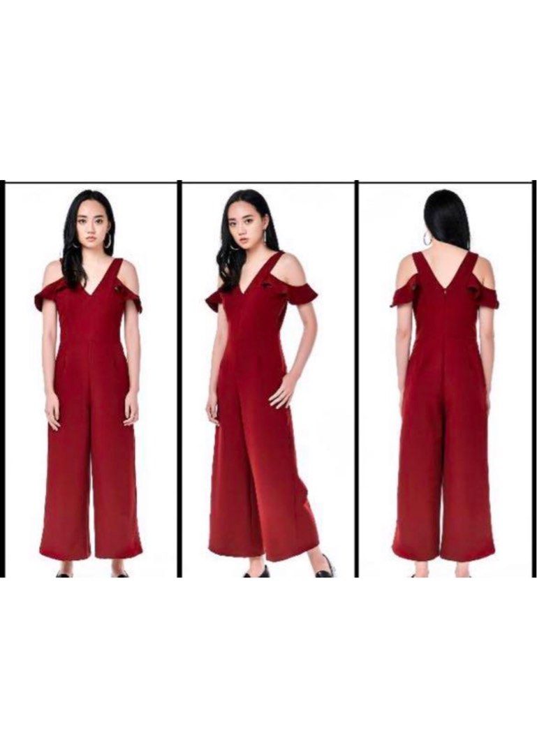 Maroon jumpsuit skirt best sale