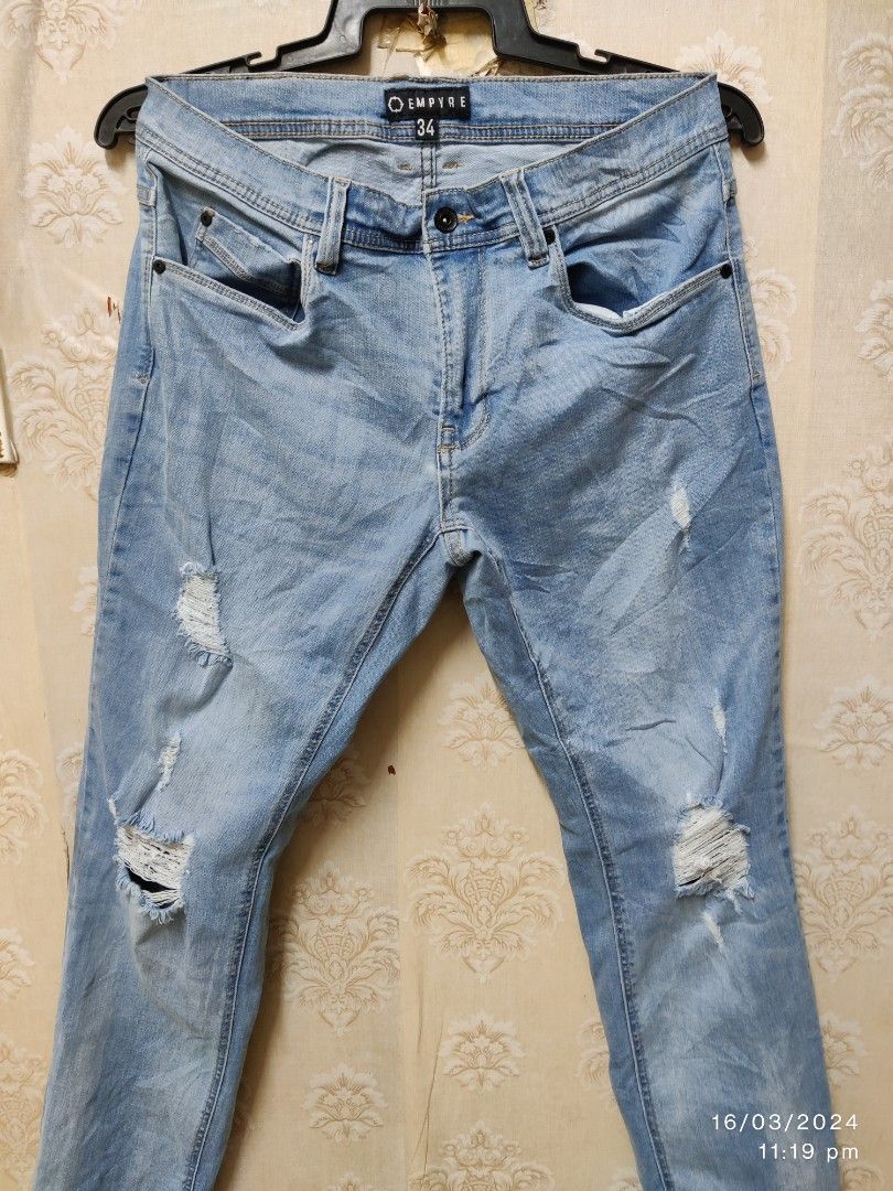 NEW Empyre Jeans Skeletor Bleached Splattered Men Size 32