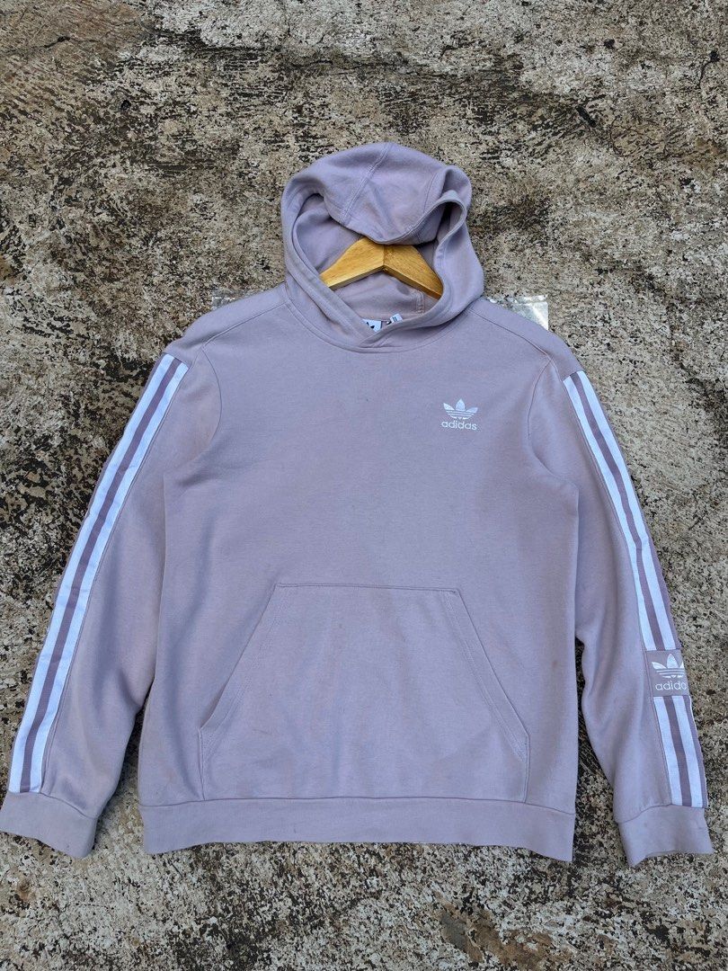 HOODIE ADIDAS STRIPES THREE STRIPES, Fesyen Pria, Pakaian