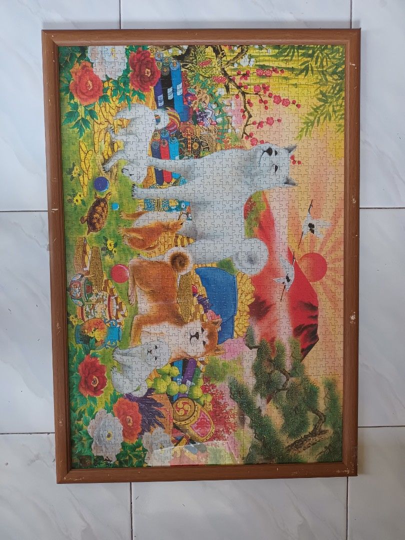 Japan surplus BigPuzzle Frame (Category: Frames & Pictures) located in Polangui. Submitted by cornerbags_shoes (Listing ID 1293167193, Image 2). Description: This is from Japan surplus. Please check the dimensions in the pics. with few scratches on the wooden frame.