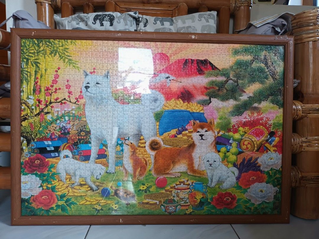 Japan surplus BigPuzzle Frame (Category: Frames & Pictures) located in Polangui. Submitted by cornerbags_shoes (Listing ID 1293167193, Image 3). Description: This is from Japan surplus. Please check the dimensions in the pics. with few scratches on the wooden frame.