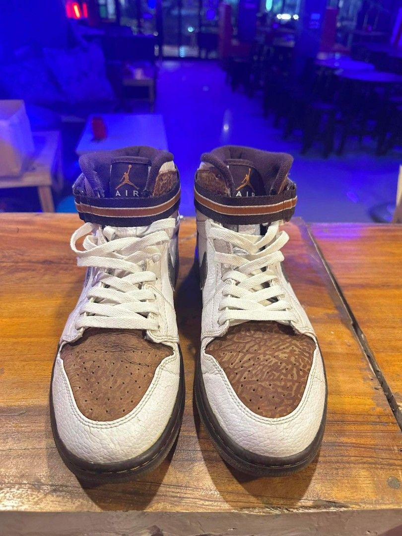 Jordan 1 Retro High StrapWhite Madeira Ginger Fesyen Pria Sepatu Sneakers di Carousell